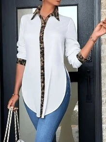 Long Sleeved Fashionable Versatile Shirt - White - View 2