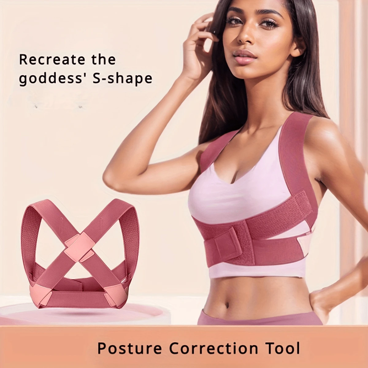 约束调节背部矫正姿势矫正带，女士性感配饰运动腰带适合锻炼居家运动和散步