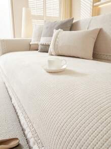 1pc All Season Sofa Seat Cushion Cover, Modern Simple Dust-Proof Anti-Slip Protector, Spill-Resistant Chenille Fabric, Washable, Warm, Fade-Resistant, Pet Friendly, Fits L-Shaped Sofa, Bedroom, Office, Living Room