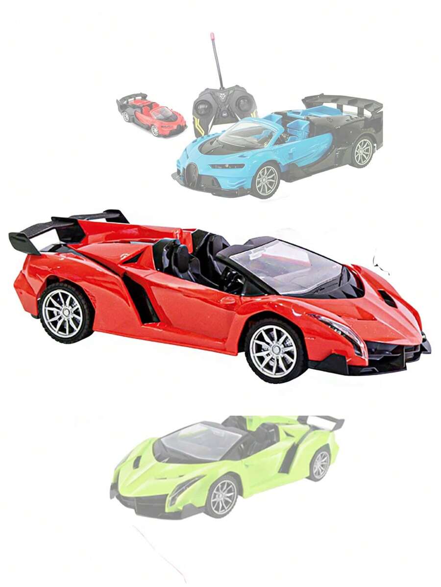 Convertible Control Car Turns On Headlights 7 Functions Green Red Blue Various Models - Red Lambo - View 1