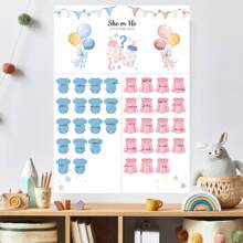 1 张性别揭秘派对游戏卡，性别揭秘嘉宾游戏，生日派对 - 彩色 - 查看 12