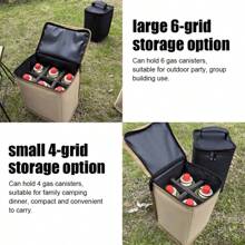 Camping Gas Tanks Storage Bag Portable Fuel Cylinder Protective Case Camp Light Carrying Bag Anti-Collision For Outdoor Cooking - Apricot - View 6