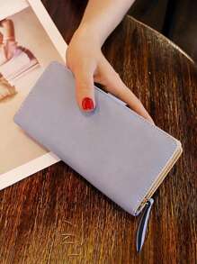 镂空树叶女士钱包 拉链钱包 卡包 带夹 带腕带 生日礼物 送给朋友的礼物 日常 PU 皮革 简约时尚休闲 学生 女士钱包 钱包 长款钱包 - 藍色 - 查看 6