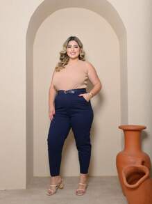 Women Pants - 寶藍色 - 查看 3