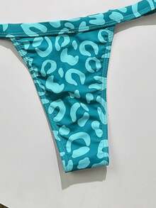 冠威新款时尚性感清新休闲豹纹泳衣比基尼套装度假装夏季海滩装