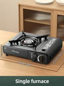 AORAN Portable Cassette Stove, High-Power Butane Stove With Safety Lock And Piezoelectric Ignition, Perfect For Camping, Hiking, And Backyard Barbecue - 黑色 - 查看 3