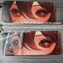 1pc Anime Eye-Shaped Transparent Card, Anime Peripheral Creative Backpack/Keychain Pendant Card, Collection Commemorative Card