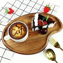 Plate, Wooden Tray, Plate, Multi-Purpose Wooden Tray, Restaurant Service Serving Tray, Suitable For Families, Restaurants, And Parties, Breakfast Tray, Multifunctional Tray, Cake Tray, Bread Tray, Kitchen Tray, Tea Set Tray, Christmas,
