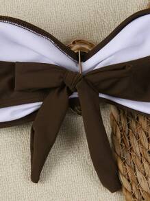Traje de baño tipo bandeau de un solo color sexy de la marca Polovedo