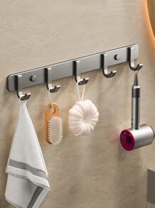 1 pieza Gancho adhesivo de pared sin taladro negro, gancho montado en la pared fuerte y pegajoso para toallas, ropa, ganchos para baño, cocina, detrás de la puerta, decoración del hogar y baño