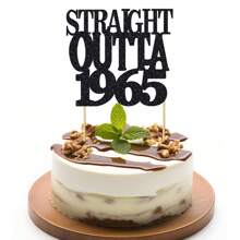 1Pc Straight Outta 1985/1935/1945/1955/1965/1975 Cake Topper For 40th/90th/80th/70th/60th/50th Men And Women Birthday Party Funny 40/90/80/70/60/50 And Fabulous Decoration