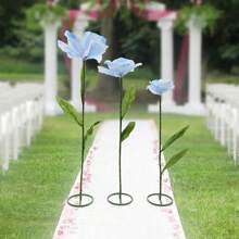 HOHOBLA 3Pcs Giant Flowers For Decoration Large Wedding Reception, 180cm+160cm+140cm High Artificial Flower Decoration Wedding Flowers For Birthday Wedding Party Banquet Background (Blue) Party Favors Room Decor Bride - Blue - View 5