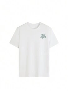 Camiseta de cuello redondo para mujer con estampado de vida marina y letras para vacaciones de verano. Camiseta gráfica para mujer en blanco, negro y rosa.