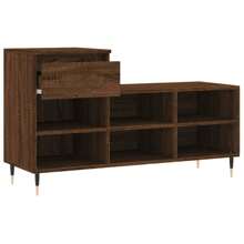 Stylish Brown Oak Engineered Wood Shoe Cabinet 100 Cm For Organized Storage - Brown - View 5