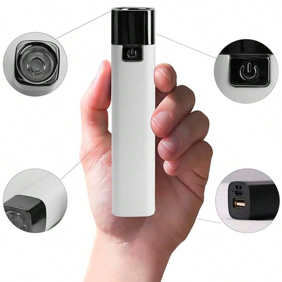 Power Bank With LED Flashlight, Fast Charging And Portable Charger For Phones And Devices - White - View 1
