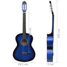 Klassikgitarre für Anfänger Blau 4/4 39"