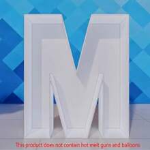 1 件装字幕字母马赛克大字母气球框架适用于生日派对婚礼背景装饰周年装饰预切大泡沫板（不含气球或热熔枪） - 白色 - 查看 18