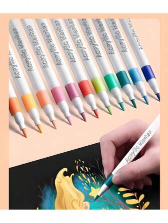 24-färgs akrylfärgsmarkör för målarkonst, vattentät och blödande, gör det själv och tvättbar, perfekt för påsk/jul/födelsedagspresenter