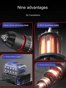 1 无刷冲击钻 无刷手电钻 螺丝刀 家用手枪钻 多功能冲击