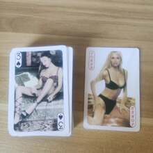 1 副随机性感女孩印花扑克牌、迷你派对扑克牌、沙滩比基尼扑克牌、成人泳装扑克牌、创意桌面游戏扑克牌，适合家庭聚会、户外休闲（随机图案） - 彩色 - 查看 7