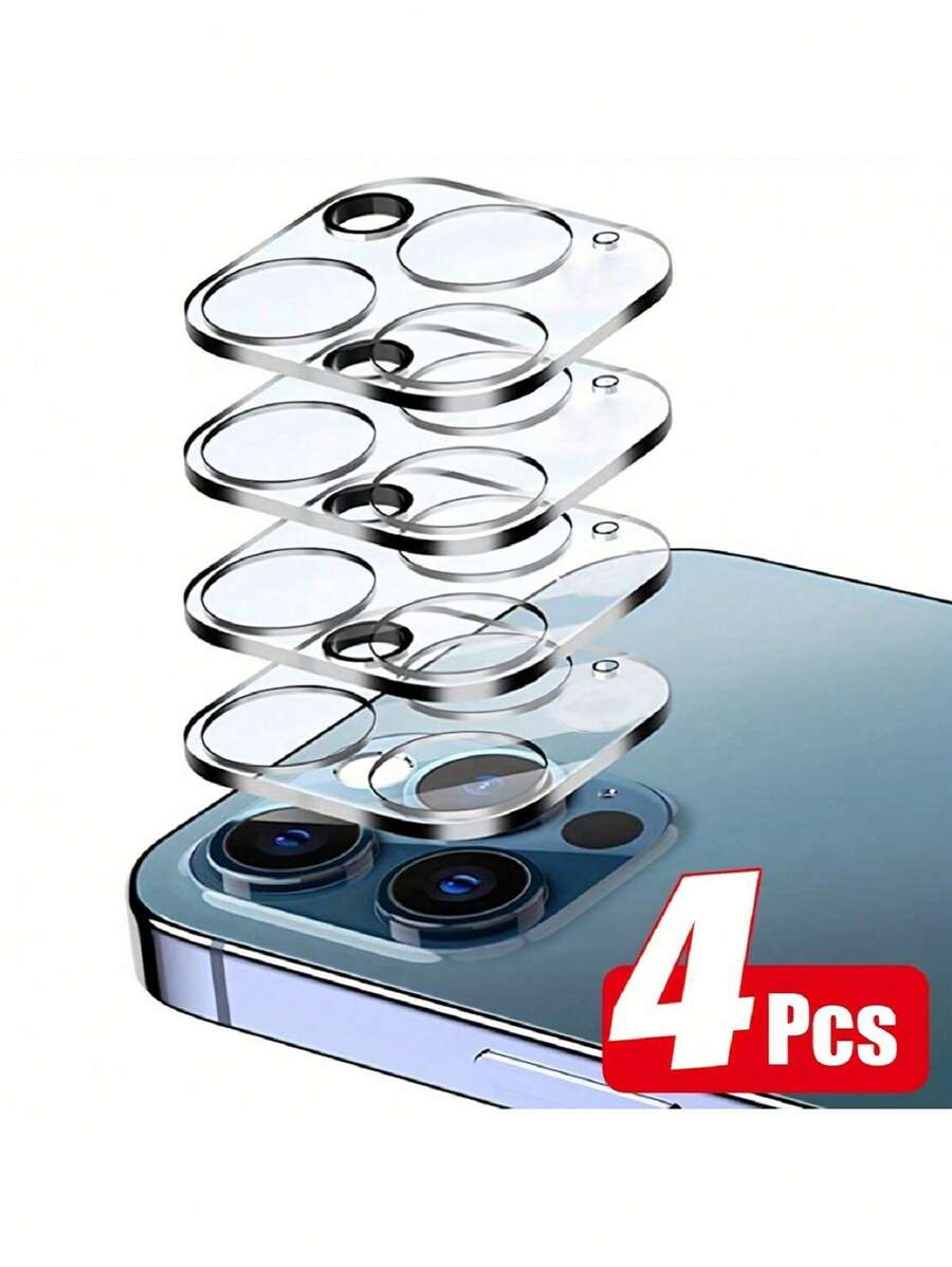 4 piezas / lote Protector de pantalla de vidrio templado 3D de cobertura completa para la cámara del 17 16 15 12 13 14 Pro Max 11 Pro 12 Mini 14 Plus