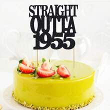 1Pc Straight Outta 1985/1935/1945/1955/1965/1975 Cake Topper For 40th/90th/80th/70th/60th/50th Men And Women Birthday Party Funny 40/90/80/70/60/50 And Fabulous Decoration