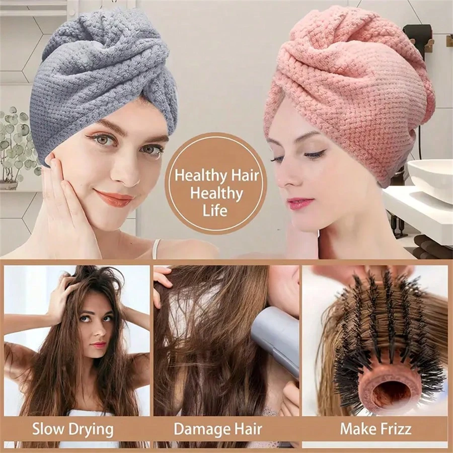 3 pièces Serviettes de cheveux en microfibre premium super douces et à séchage rapide, très absorbantes et confortables, conçues pour les cheveux frisés, serviette essentielle quotidienne, décoration de salle de bain, décoration d'automne, serviette enveloppante pour les cheveux de retour à l'école, convient pour les salons, les hôtels, les lieux de sport, l'usage domestique 6