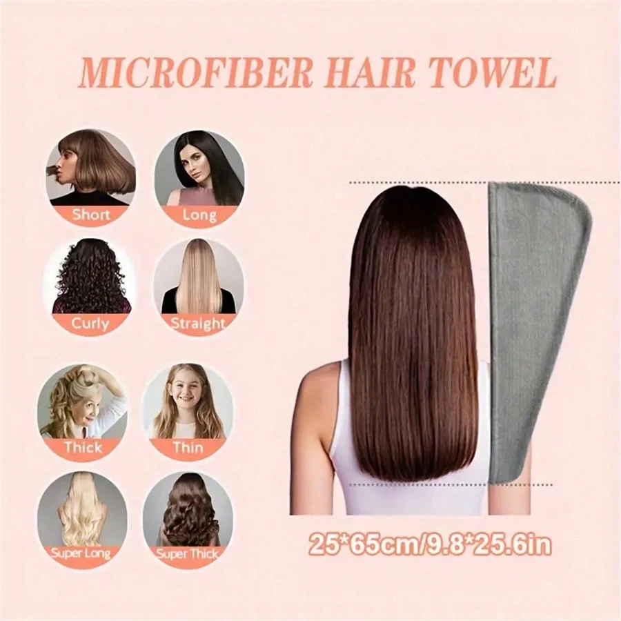 3 pièces Serviettes de cheveux en microfibre premium super douces et à séchage rapide, très absorbantes et confortables, conçues pour les cheveux frisés, serviette essentielle quotidienne, décoration de salle de bain, décoration d'automne, serviette enveloppante pour les cheveux de retour à l'école, convient pour les salons, les hôtels, les lieux de sport, l'usage domestique 9