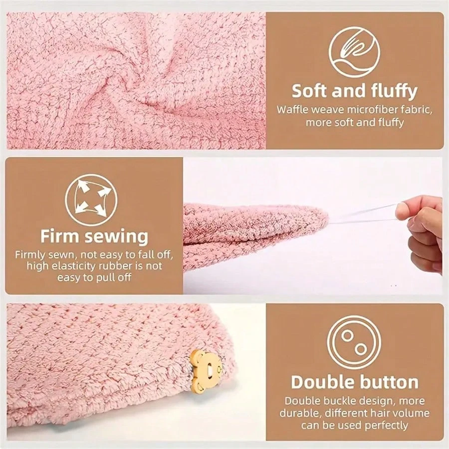 3 pièces Serviettes de cheveux en microfibre premium super douces et à séchage rapide, très absorbantes et confortables, conçues pour les cheveux frisés, serviette essentielle quotidienne, décoration de salle de bain, décoration d'automne, serviette enveloppante pour les cheveux de retour à l'école, convient pour les salons, les hôtels, les lieux de sport, l'usage domestique 10