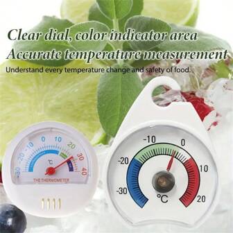 1pc 6cm High Precision Abs Material Refrigerator Specific Temperature Meter Mini Medicine Refrigerator Freezer Mini Thermometer For Icebox And Cold Warehouse Measuring