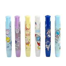 1/2/3/4/5/6pcs Retractable Pusher Eraser Painting Design Office Eraser No Debris No Trace Creative Press Type