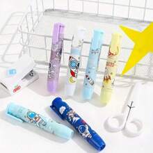 1/2/3/4/5/6pcs Retractable Pusher Eraser Painting Design Office Eraser No Debris No Trace Creative Press Type