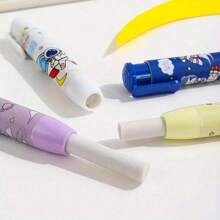 1/2/3/4/5/6pcs Retractable Pusher Eraser Painting Design Office Eraser No Debris No Trace Creative Press Type
