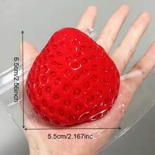 1 pieza Ejercitador de manos con forma de fresa brillante, juguete Squishy de TPU, con sensación de barro suave, favor de fiesta - Para mayores de 14 años (Color: Rojo, Transparente, Rosa) La elección perfecta para Año Nuevo, Pascua, regalos de cumpleaños y regalos pequeños de fiesta