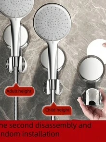 1 pièce Support de pomme de douche à ventouse, support de pomme de douche réglable à installation facile sans perçage - Multicolore - Voir 1