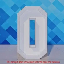 1 件装字幕字母马赛克大字母气球框架适用于生日派对婚礼背景装饰周年装饰预切大泡沫板（不含气球或热熔枪） - 白色 - 查看 24