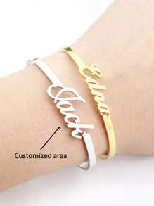1 件优雅可定制字母名字手链 - 不锈钢，适合休闲佩戴和送礼 - 多色 - 查看 1