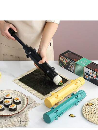 Un kit completo de moldes para hacer sushi - Fácil de usar, sin desorden, ideal para hacer sushi casero, adecuado para amantes del sushi, útiles para volver a la escuela