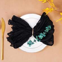 12/24 Pezzi di tovaglioli di garza di formaggio, 50 x 50 cm, tovaglioli da tavola di lino stile fattoria bohémien e accartocciati, tovaglia decorativa per matrimoni, feste, uso quotidiano domestico