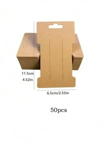 50 chiếc 6.6x11.5cm Thẻ giấy Kraft trống Kẹp tóc Barette Thẻ trưng bày trang sức Thẻ giá Kẹp tóc Bao bì Hộp đựng - 50 chiếc - Xem 10