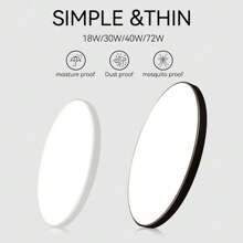 CANMEIJIA 1 đèn trần LED, đèn trần lắp âm phòng khách trang trí nhà cửa, đèn trần hiện đại, khung tròn màu đen, 220V, thích hợp cho phòng khách/phòng ngủ/bếp/phòng tắm/nhà/hiên/gác xép/phòng học/hành lang/gara/phòng vệ sinh/văn phòng, chọn kích thước phù hợp theo nhu cầu sử dụng - Đèn trần LED khung đen - Xem 8