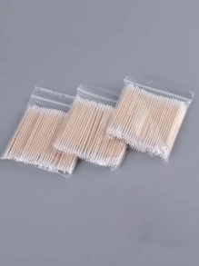 100/300/500pcs Disposable Super Thin Lint-Free Wood Makeup Mascara Applicator Brushes-Unscented