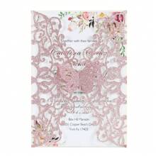 10 Peças Cartões de Convite com Borboleta Vintage Recortada a Laser, Cartões de Saudação para Festivais, Cartões de Papel com Glitter Dourado, Pacote em Massa