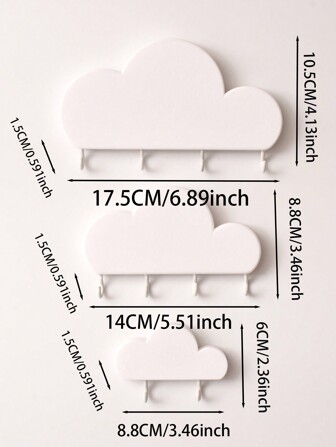 1pc Cloud Design Home Key Holder Wall Entryway Storage Rack, Hanging Hook Organizer, Decorative Item For Living Room, No-Drill