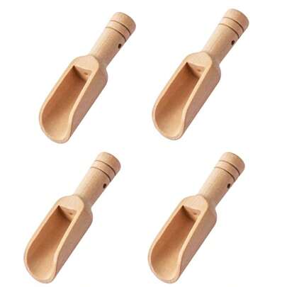 2/4pcs, Mini Wooden Spoon, Mini Bamboo Spoons, Small Bath Salt Spoon, Tea Scoop, Small Spice Spoons For Sugar Scrubs, Spices, Bath Salts, Cooking, Kitchen Gadgets, Cheapest Items