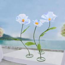 HOHOBLA 3Pcs Giant Flowers For Decoration Large Wedding Reception, 180cm+160cm+140cm High Artificial Flower Decoration Wedding Flowers For Birthday Wedding Party Banquet Background (Blue) Party Favors Room Decor Bride - Blue - View 3