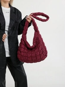 Bolso de mano bordado de moda, bolso de hombro casual de mujer, diseño en forma de empanadilla