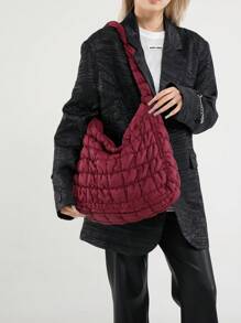Bolso de mano bordado de moda, bolso de hombro casual de mujer, diseño en forma de empanadilla