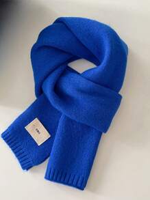 Lenço Tricotado Coreano Cor Sólida Imitação de Cashmere de Borda Dupla Grosso e Quente Xale Lenço para Mulheres e Homens