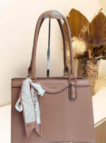 High Quality Small Square Women's Bag, Crossbody And Versatile, With Very Beautiful Pendant, Double Pull Style - màu nâu - Xem 2